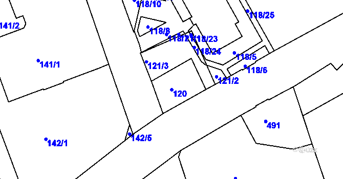 Parcela st. 120 v KÚ Františkov u Liberce, Katastrální mapa