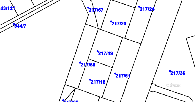 Parcela st. 217/19 v KÚ Františkov u Liberce, Katastrální mapa