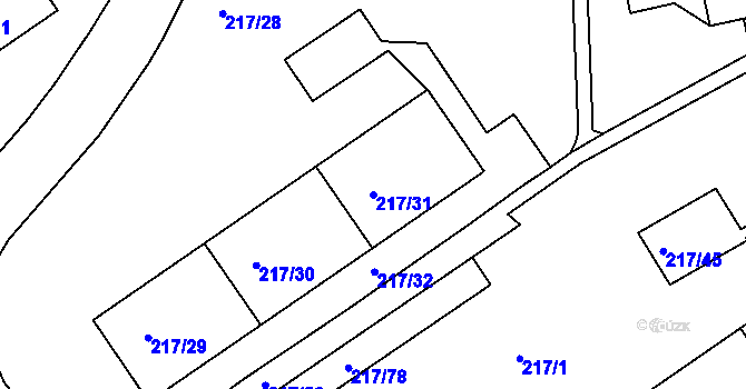 Parcela st. 217/31 v KÚ Františkov u Liberce, Katastrální mapa