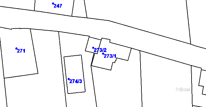 Parcela st. 273/1 v KÚ Františkov u Liberce, Katastrální mapa