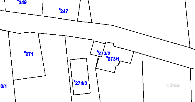 Parcela st. 273/2 v KÚ Františkov u Liberce, Katastrální mapa