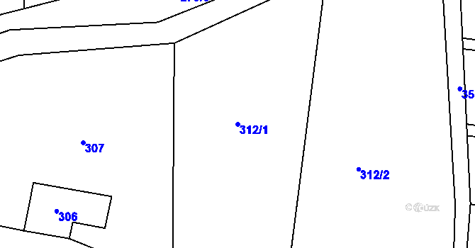 Parcela st. 312/1 v KÚ Františkov u Liberce, Katastrální mapa