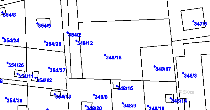 Parcela st. 348/16 v KÚ Františkov u Liberce, Katastrální mapa