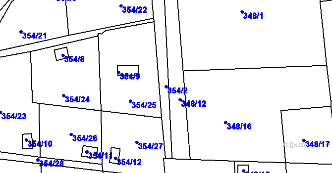 Parcela st. 354/2 v KÚ Františkov u Liberce, Katastrální mapa