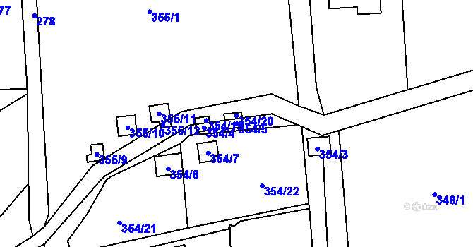 Parcela st. 354/5 v KÚ Františkov u Liberce, Katastrální mapa