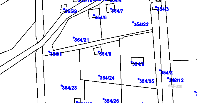 Parcela st. 354/8 v KÚ Františkov u Liberce, Katastrální mapa