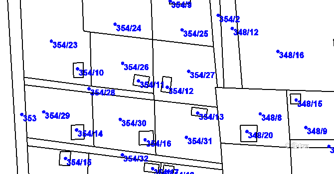 Parcela st. 354/12 v KÚ Františkov u Liberce, Katastrální mapa