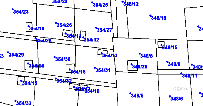 Parcela st. 354/13 v KÚ Františkov u Liberce, Katastrální mapa