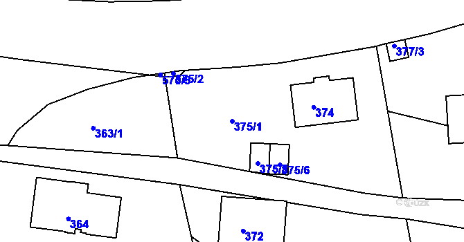 Parcela st. 375/1 v KÚ Františkov u Liberce, Katastrální mapa