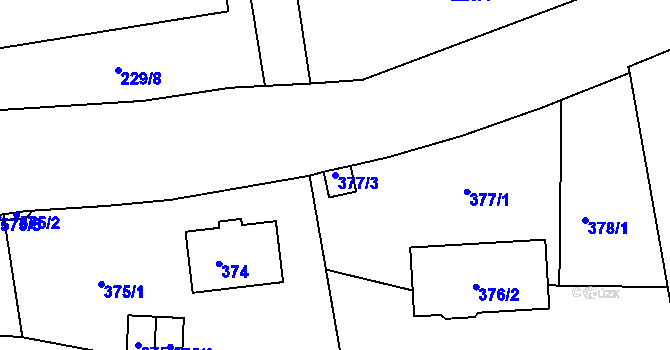 Parcela st. 377/3 v KÚ Františkov u Liberce, Katastrální mapa