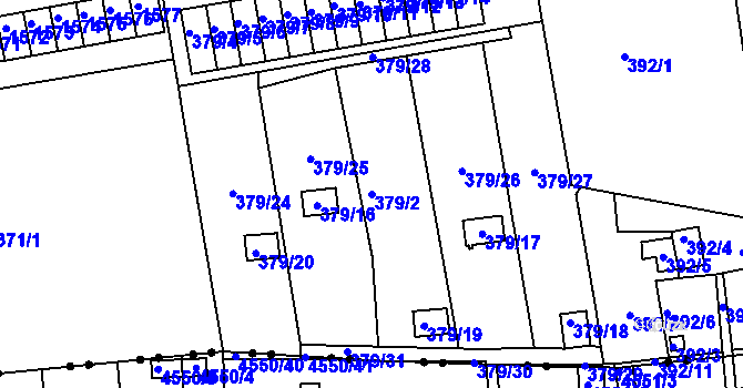 Parcela st. 379/2 v KÚ Františkov u Liberce, Katastrální mapa