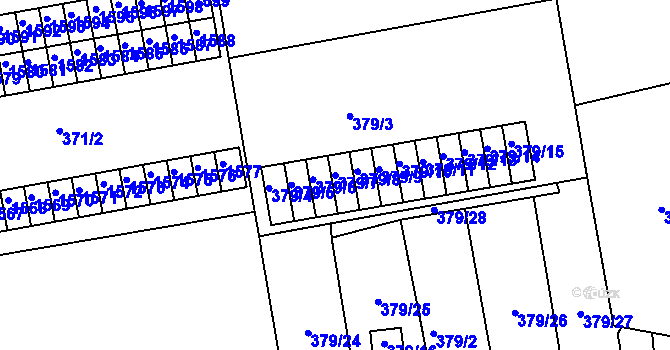 Parcela st. 379/7 v KÚ Františkov u Liberce, Katastrální mapa