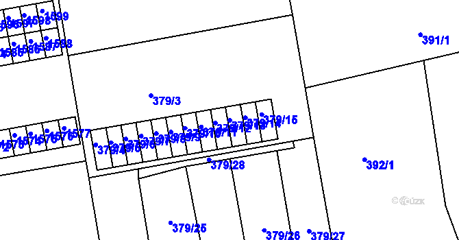 Parcela st. 379/13 v KÚ Františkov u Liberce, Katastrální mapa