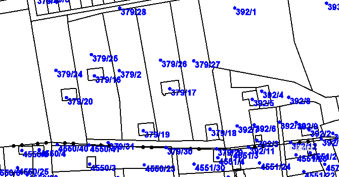 Parcela st. 379/17 v KÚ Františkov u Liberce, Katastrální mapa