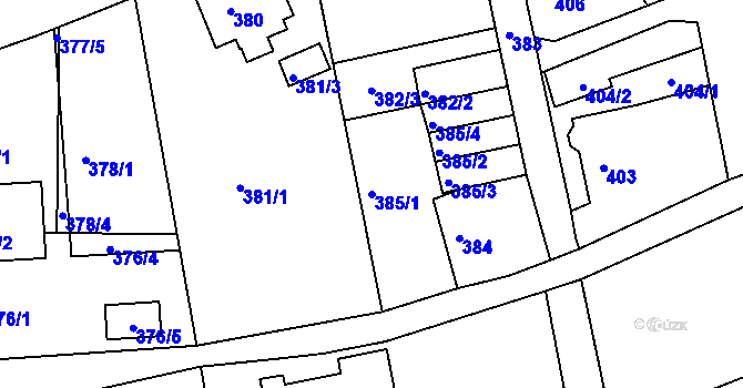 Parcela st. 385/1 v KÚ Františkov u Liberce, Katastrální mapa