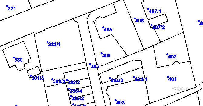 Parcela st. 406 v KÚ Františkov u Liberce, Katastrální mapa