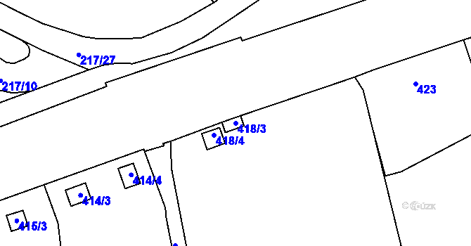 Parcela st. 418/3 v KÚ Františkov u Liberce, Katastrální mapa