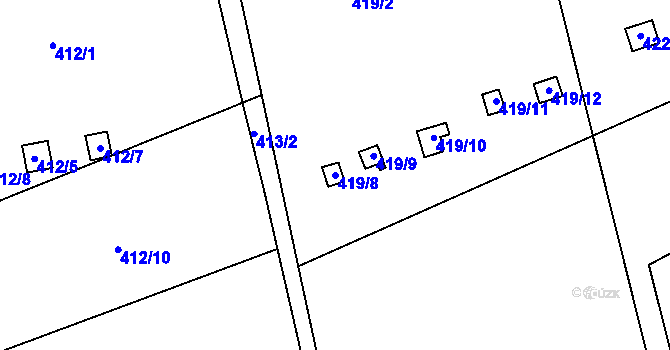 Parcela st. 419/8 v KÚ Františkov u Liberce, Katastrální mapa