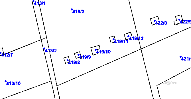 Parcela st. 419/10 v KÚ Františkov u Liberce, Katastrální mapa
