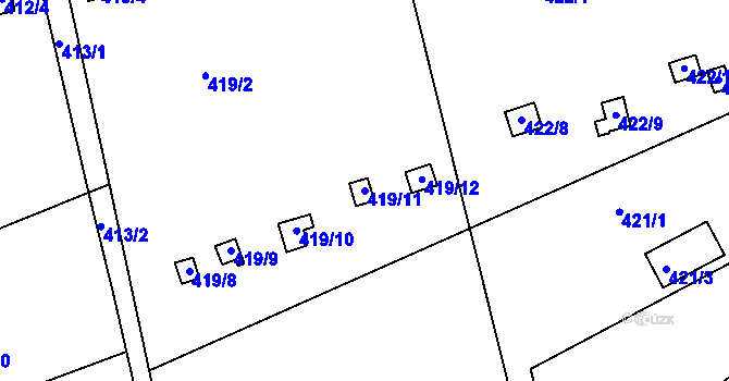 Parcela st. 419/11 v KÚ Františkov u Liberce, Katastrální mapa