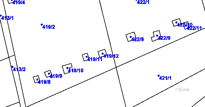 Parcela st. 419/12 v KÚ Františkov u Liberce, Katastrální mapa