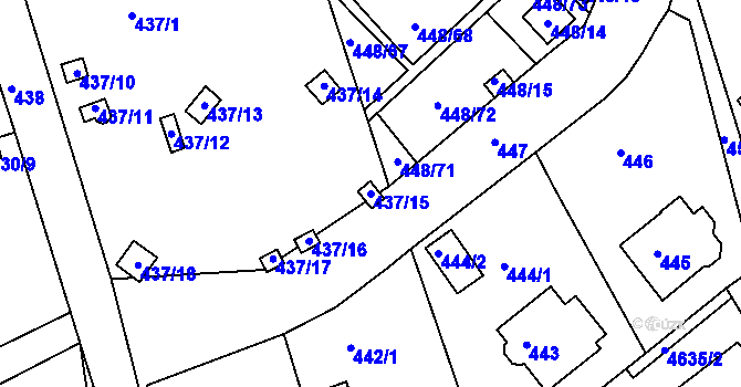 Parcela st. 437/15 v KÚ Františkov u Liberce, Katastrální mapa