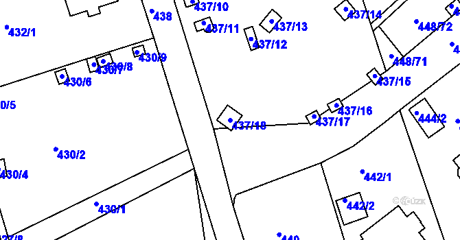Parcela st. 437/18 v KÚ Františkov u Liberce, Katastrální mapa