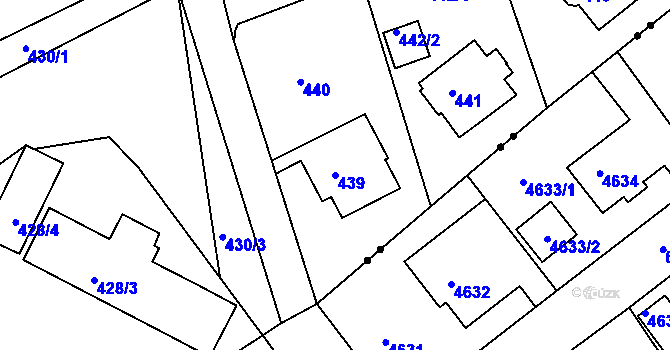 Parcela st. 439 v KÚ Františkov u Liberce, Katastrální mapa