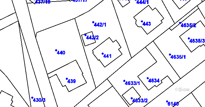 Parcela st. 441 v KÚ Františkov u Liberce, Katastrální mapa