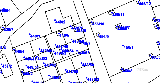 Parcela st. 448/7 v KÚ Františkov u Liberce, Katastrální mapa