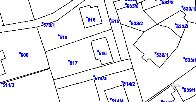 Parcela st. 516 v KÚ Františkov u Liberce, Katastrální mapa
