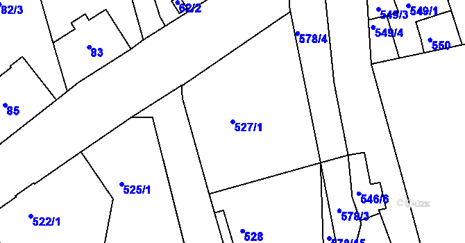 Parcela st. 527/1 v KÚ Františkov u Liberce, Katastrální mapa