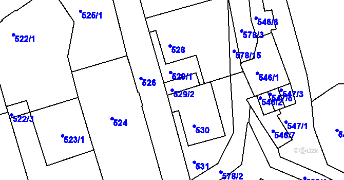 Parcela st. 529/2 v KÚ Františkov u Liberce, Katastrální mapa