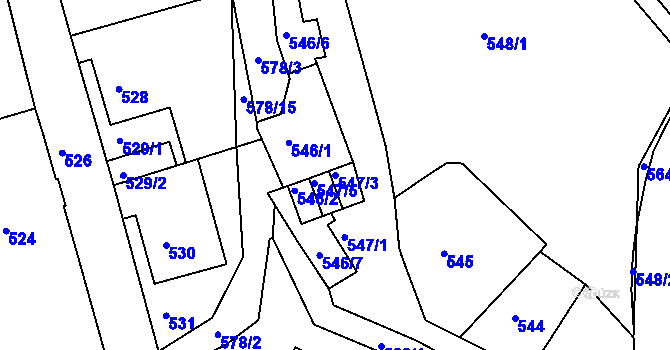 Parcela st. 547/3 v KÚ Františkov u Liberce, Katastrální mapa