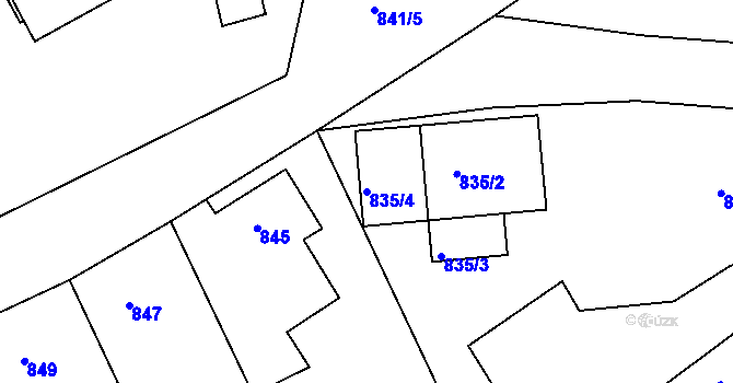 Parcela st. 835/4 v KÚ Františkov u Liberce, Katastrální mapa