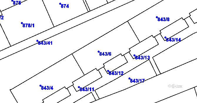 Parcela st. 843/6 v KÚ Františkov u Liberce, Katastrální mapa