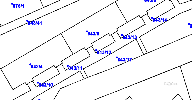 Parcela st. 843/12 v KÚ Františkov u Liberce, Katastrální mapa