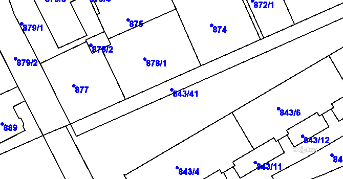 Parcela st. 843/41 v KÚ Františkov u Liberce, Katastrální mapa