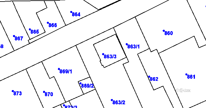 Parcela st. 863/3 v KÚ Františkov u Liberce, Katastrální mapa