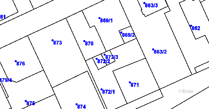Parcela st. 872/3 v KÚ Františkov u Liberce, Katastrální mapa