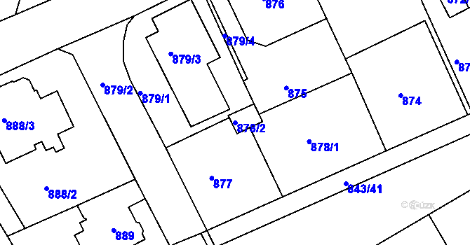 Parcela st. 878/2 v KÚ Františkov u Liberce, Katastrální mapa