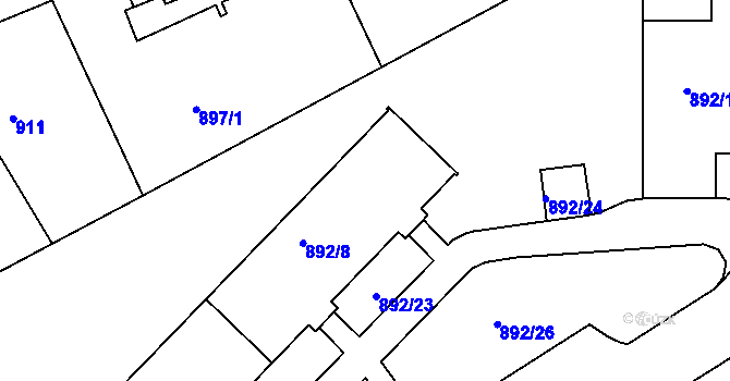 Parcela st. 892/9 v KÚ Františkov u Liberce, Katastrální mapa