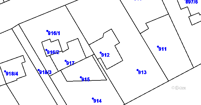 Parcela st. 912 v KÚ Františkov u Liberce, Katastrální mapa