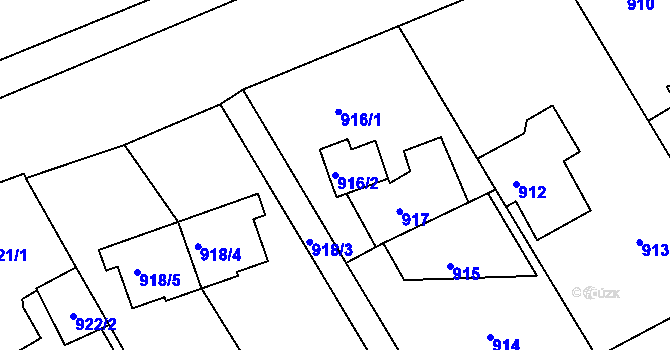 Parcela st. 916/2 v KÚ Františkov u Liberce, Katastrální mapa