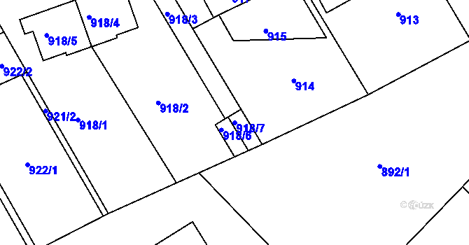 Parcela st. 918/7 v KÚ Františkov u Liberce, Katastrální mapa