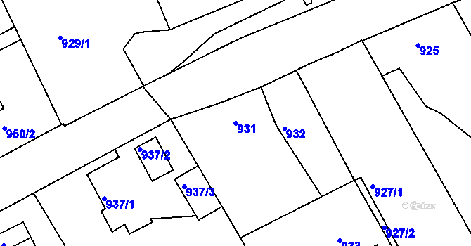 Parcela st. 931 v KÚ Františkov u Liberce, Katastrální mapa