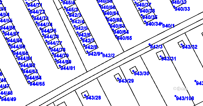 Parcela st. 942/2 v KÚ Františkov u Liberce, Katastrální mapa