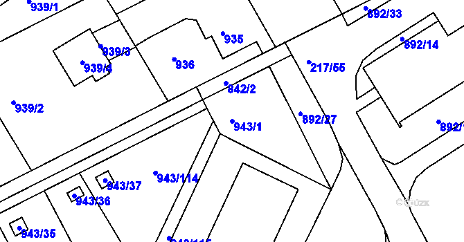 Parcela st. 943/1 v KÚ Františkov u Liberce, Katastrální mapa