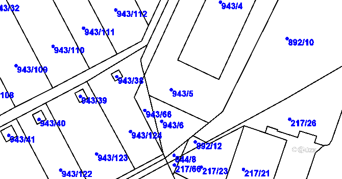Parcela st. 943/5 v KÚ Františkov u Liberce, Katastrální mapa