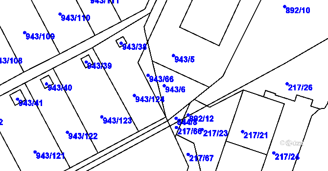 Parcela st. 943/6 v KÚ Františkov u Liberce, Katastrální mapa
